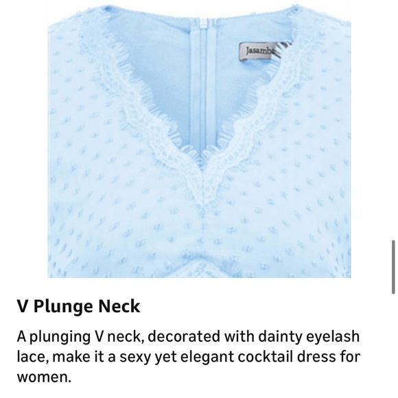 Jasambac Green Long Sleeve Dress for Women XXL - Swiss Dot, V Neck, Zip up Back - Picture 4 of 8